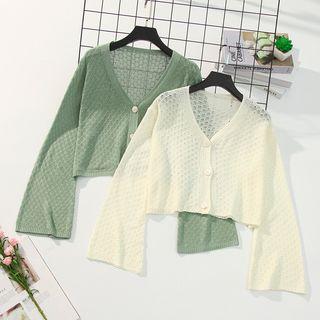 Perforated Cropped Cardigan