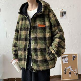 Plaid Zip-up Fleece Jacket