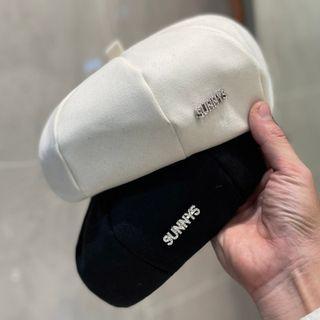 Lettering Rhinestone Beret Hat