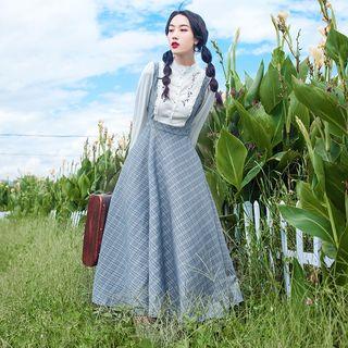 Embroidered Blouse / Suspender Maxi Dress