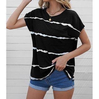 Cap-sleeve Pocket Detail T-shirt