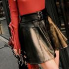 High-waist A-line Skirt Black - One Size
