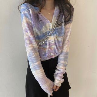 Buttoned Eyelet-knit Top As Shown In Figure - One Size