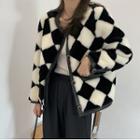 Argyle Button-up Fleece Jacket
