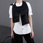 Set: Short-sleeve Shirt + Vest As Shown In Figure - One Size