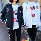 Couple Matching Lettering Hooded Jacket / Print Pullover / Sweatpants