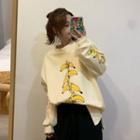 Fleece-lined Banana Print Sweatshirt