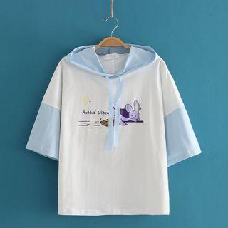 Rabbit Color Block Short Sleeve T-shirt