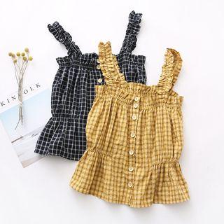 Plaid Ruffle Strappy Top