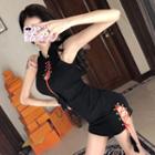 Sleeveless Mini Bodycon Qipao Dress