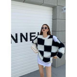 Long-sleeve Plain T-shirt / Checkerboard Sweater (various Designs)