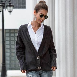 Single Breasted V Neck Cardigan