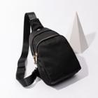 Nylon Zip Sling Bag Black - One Size