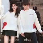 Couple Matching Lettering Heart Patterned Sweater
