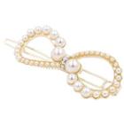 Bow Faux Pearl Hair Clip 093 - Light Gold - One Size
