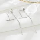 Sterling Silver Bar Drop Earring 1 Pair - Silver - One Size