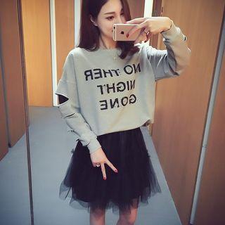 Cut Out Lettering Sweatshirt