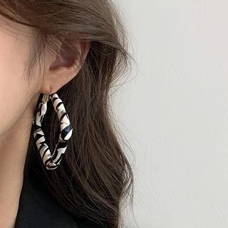 Faux Leather Alloy Dangle Earring