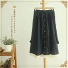 Buttoned Paneled Jumper Skirt