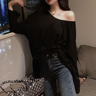 Knot Back Long-sleeve Sheer Top