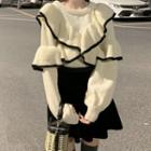 Ruffle Sweater / A-line Mini Skirt