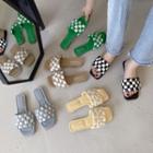 Checkerboard Flat Slide Sandals