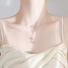 925 Sterling Silver Bead Y Choker Silver - One Size