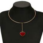 Alloy Heart Pendant Choker Necklace