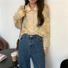 Long-sleeve Floral Printed Shirt / Jeans