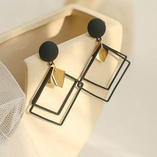 Rhombus Drop Earring 1 Pair - Black - One Size