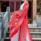 Traditional Chinese Open Front Long Coat