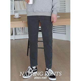 Seam-trim Napped Slim-fit Pants