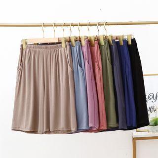 Plain Wide-leg Lounge Shorts