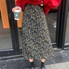 Retro Floral Midi Skirt