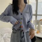 Long-sleeve Rainbow Button Cardigan