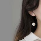 Sterling Silver Faux Pearl Drop Earring 1 Pair - White Pearl - Silver - One Size