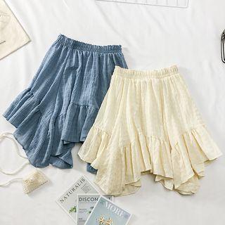 Ruffled-hem Asymmetric Skirt