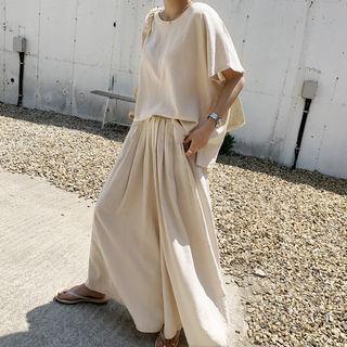Top & Culottes Linen Blend Matching Set