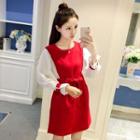Bow Lantern Sleeve Dress