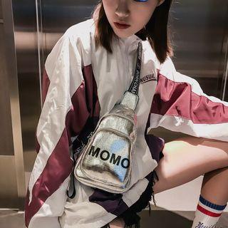 Wet-look Lettering Sling Bag