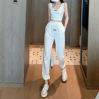 Crop Tank Top / Drawstring Harem Pants