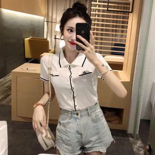 Short-sleeve Single-breasted Polo Shirt