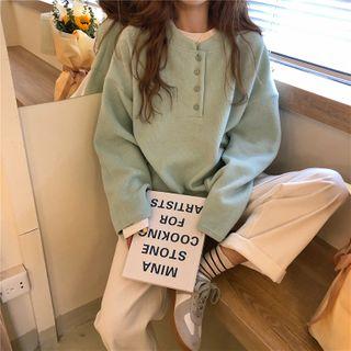 Button-up Neck Pullover