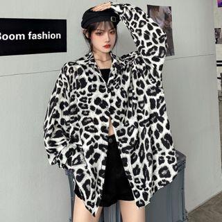 Leopard Print Shirt Leopard - White - One Size