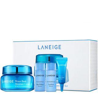 Laneige - Water Bank Moisture Cream Set: Cream Ex 50ml + Eye Gel 3ml + Skin Refiner Moisture 15ml + Essential Balancing Emulsion Moisture 15ml
