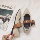 Faux Pearl Buckled Flats