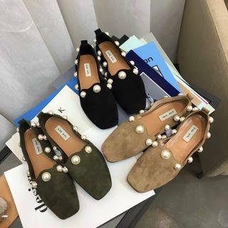 Pearl Leather Flats