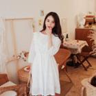 Eyelet-lace Trim A-line Dress