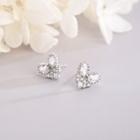 Rhinestone Butterfly Earring 1 Pair - Es1172 - Silver - One Size