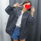 Checked Button Jacket Premium Edition - As Shown In Figure - One Size